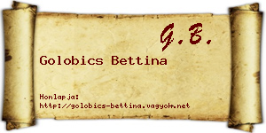 Golobics Bettina névjegykártya